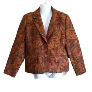 𝅺Chadwicks Brown Floral Blazer Sz 10P